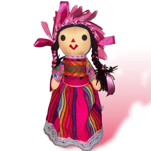 Mexican Handmade Maria Rag Doll with Elegant Dress muñeca traditional Mexico kid - Picture 8 of 8